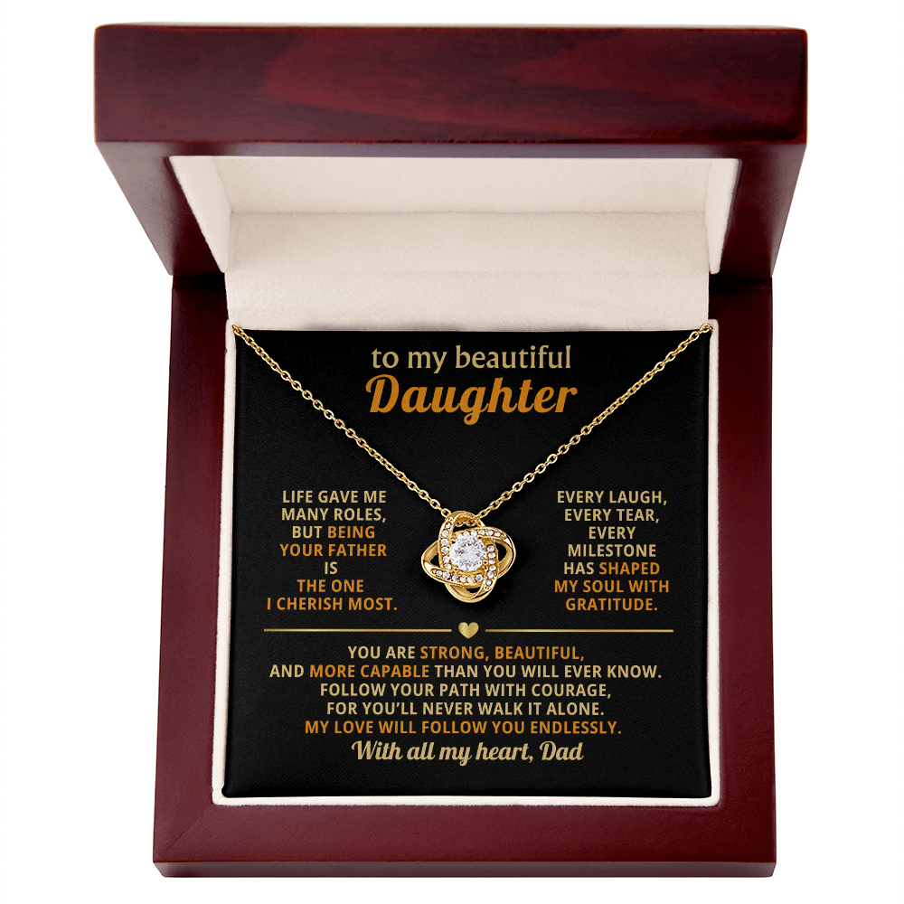Beautiful daughter from Dad Love Knot necklace