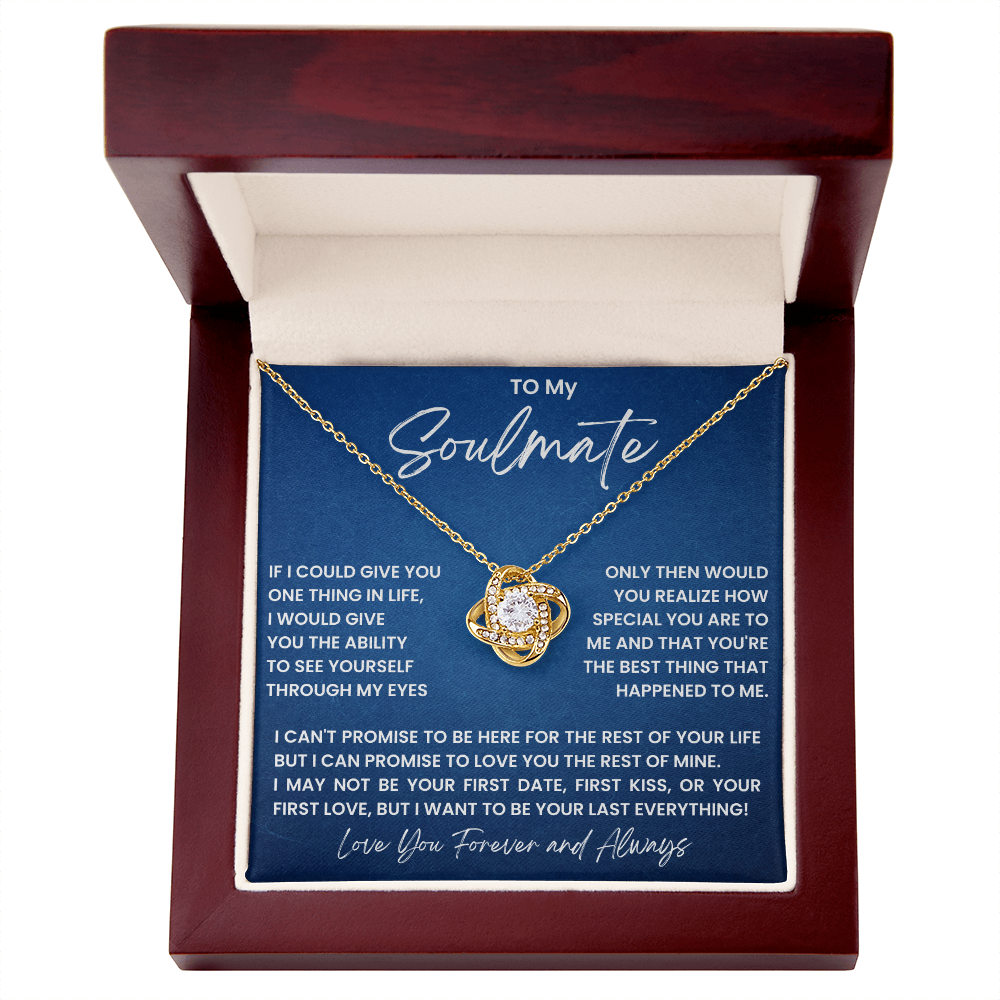 To My Soulmate - love knot necklace