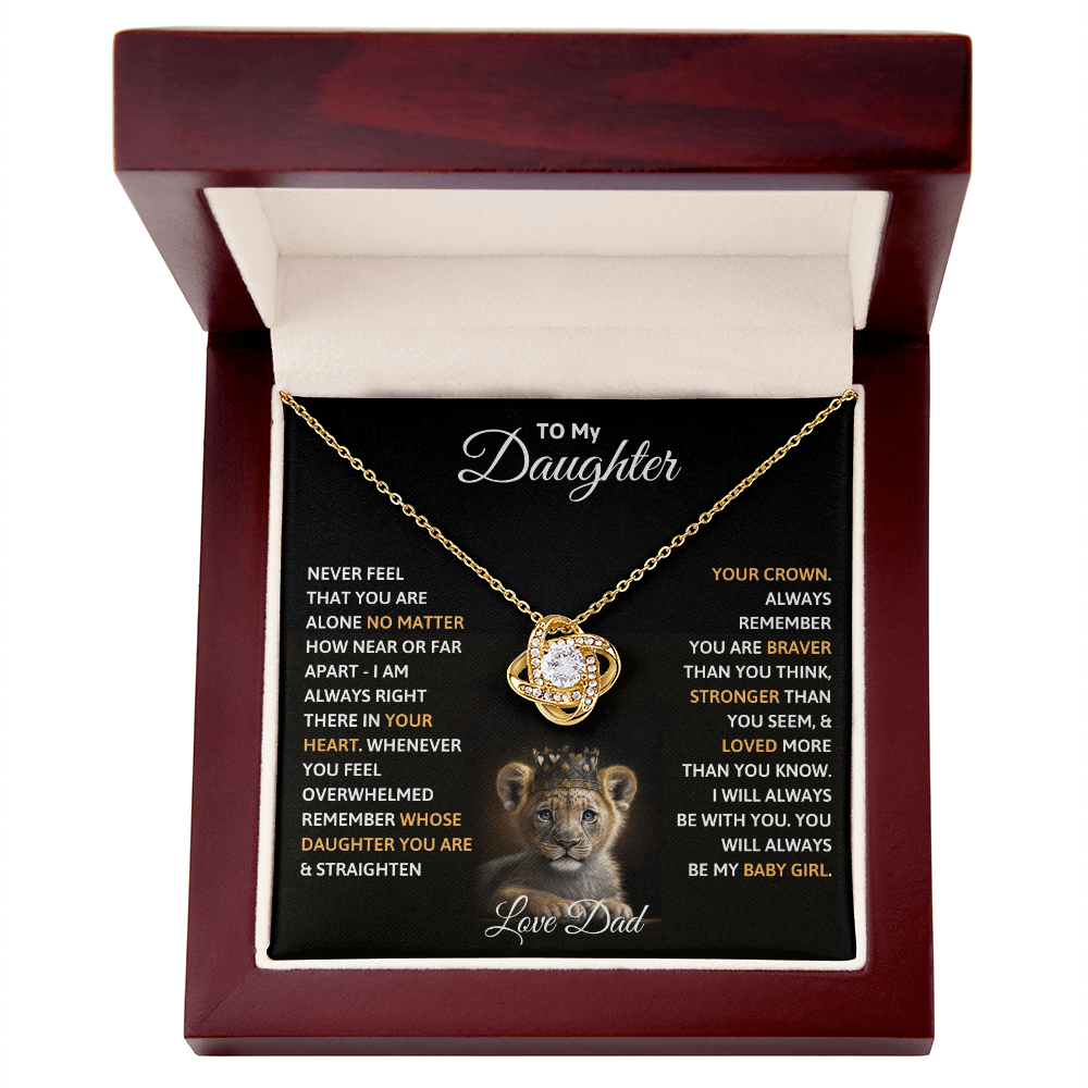To my Daughter Love Knot necklace from Dad