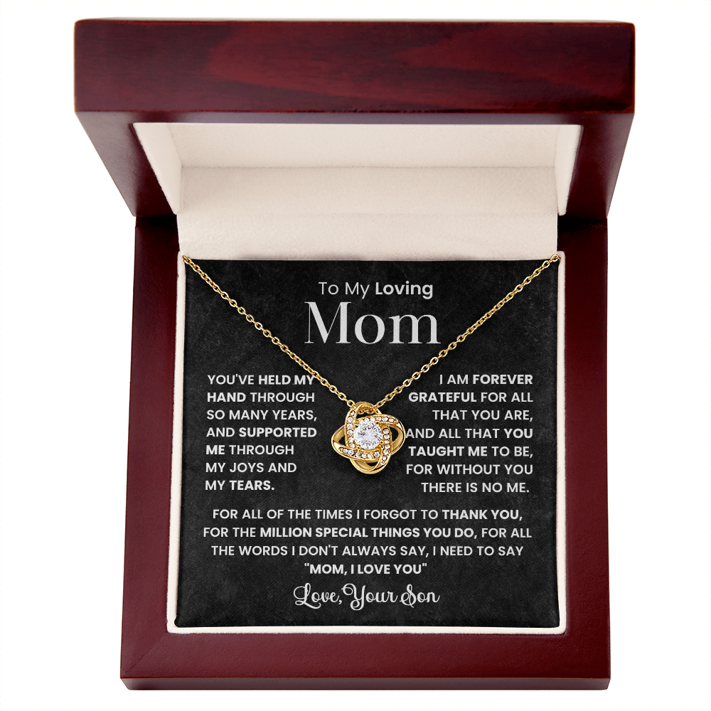 To Mom from son - love knot necklace