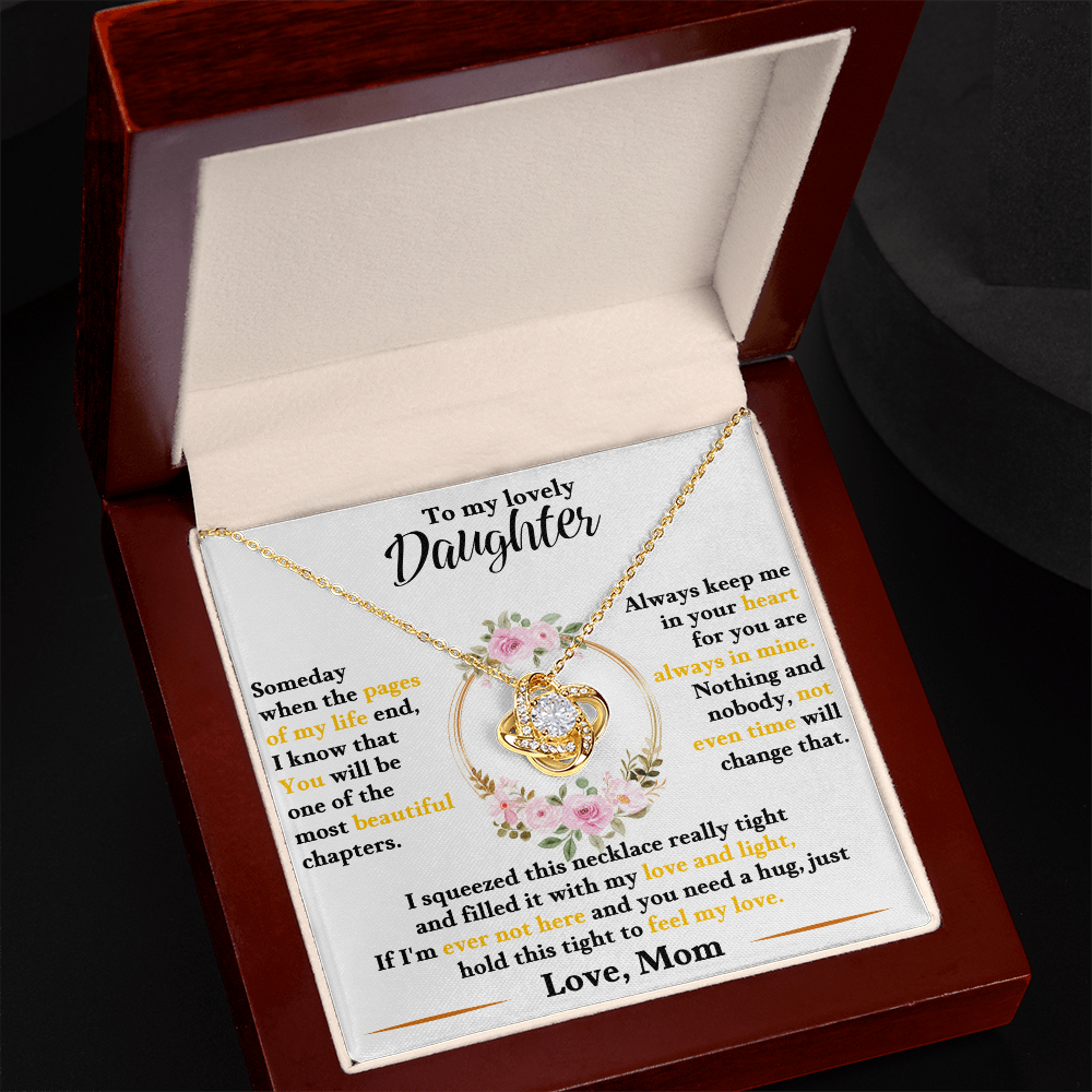 Beautiful Love Knot necklace to daughter, love mom