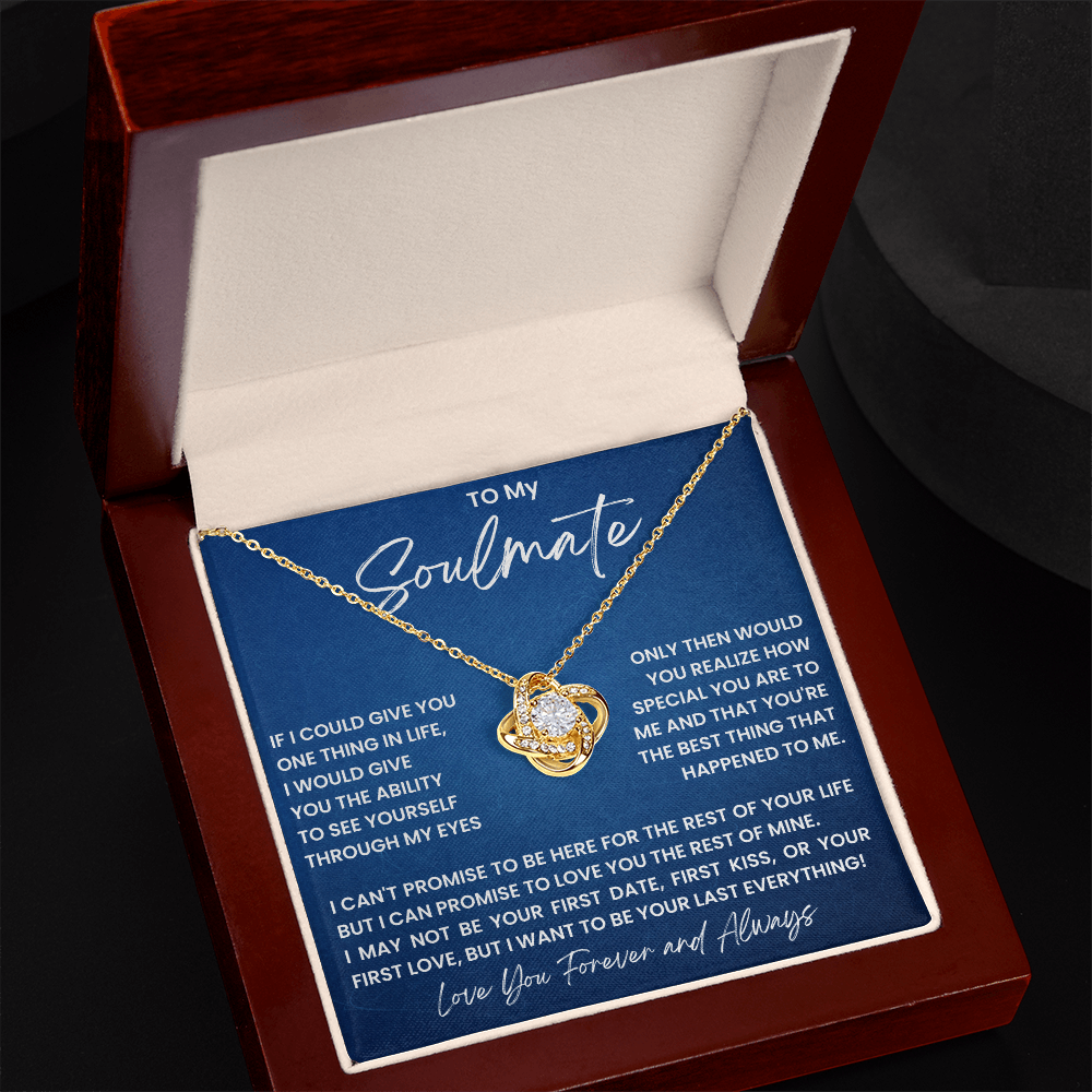 To My Soulmate - love knot necklace
