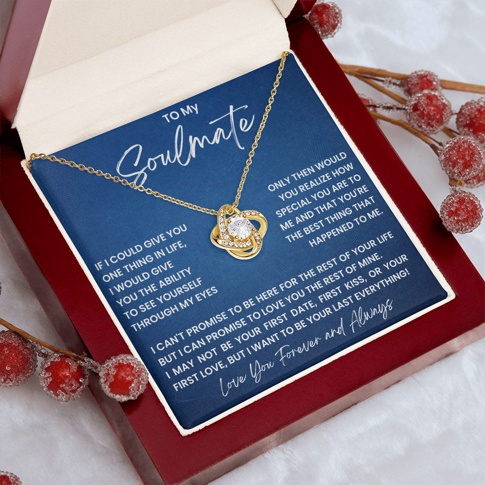 To My Soulmate - love knot necklace