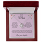 To my mom Love Knot necklace with message card