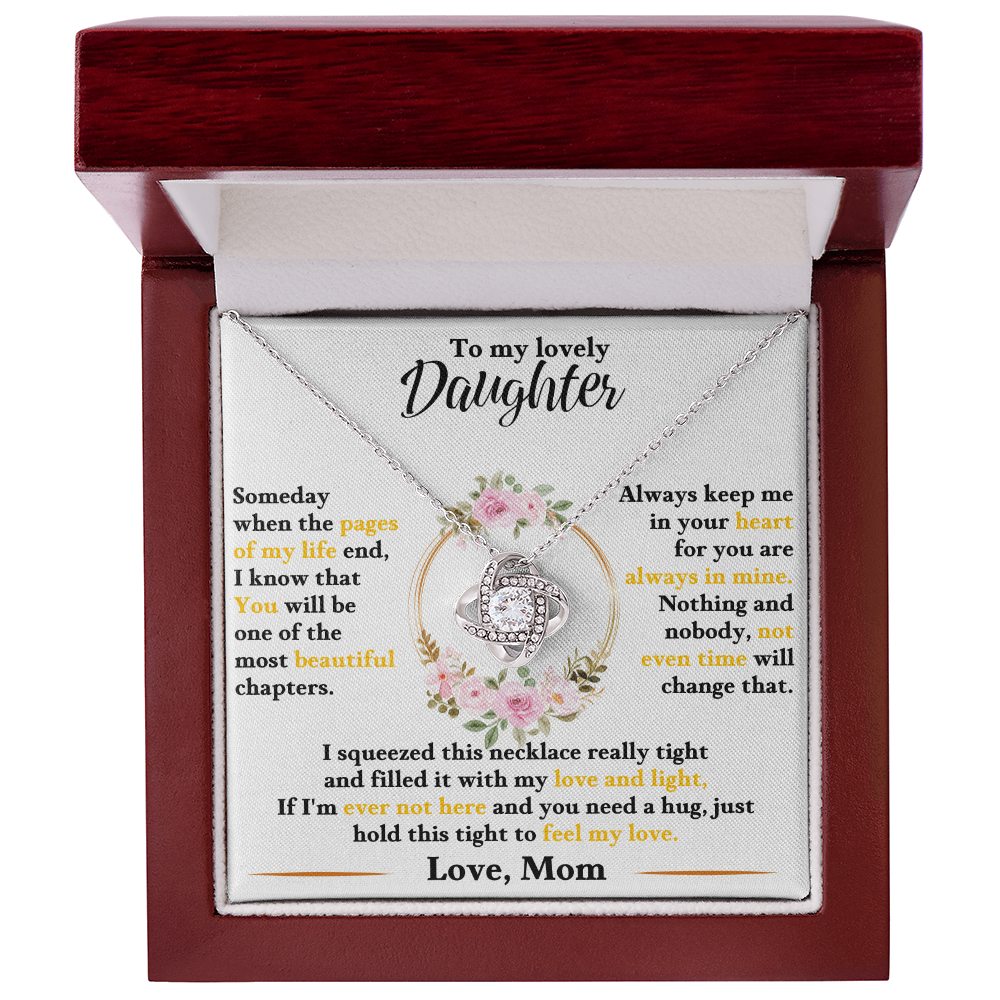 Beautiful Love Knot necklace to daughter, love mom