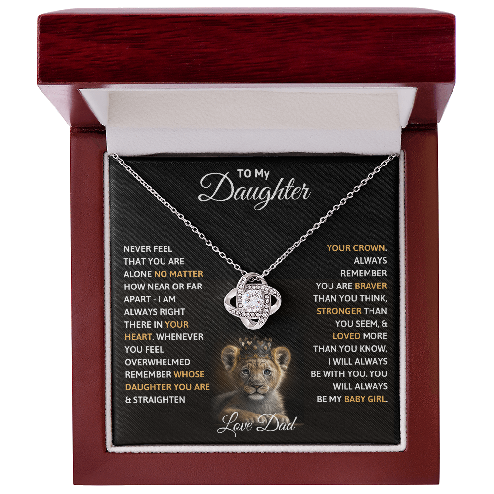 To my Daughter Love Knot necklace from Dad