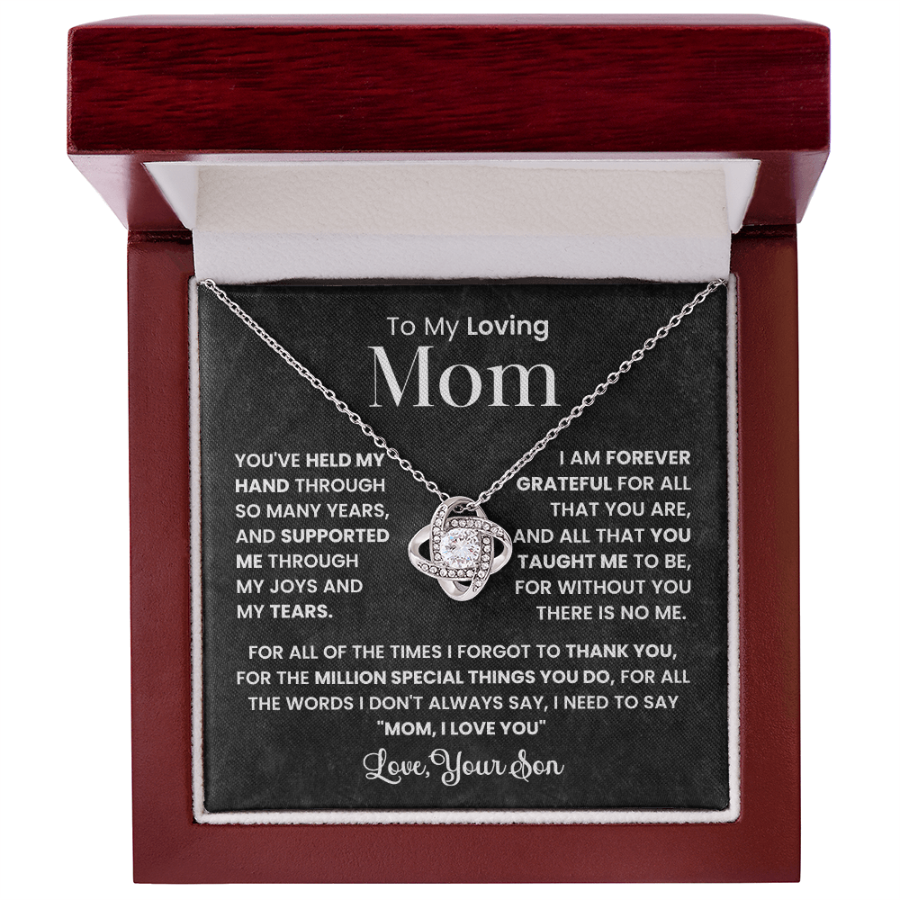 To Mom from son - love knot necklace