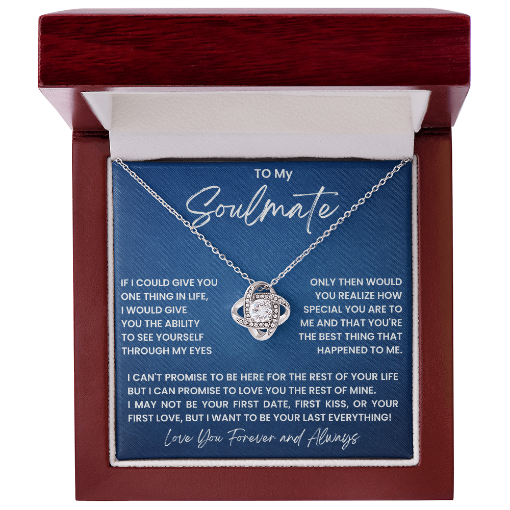 To My Soulmate - love knot necklace