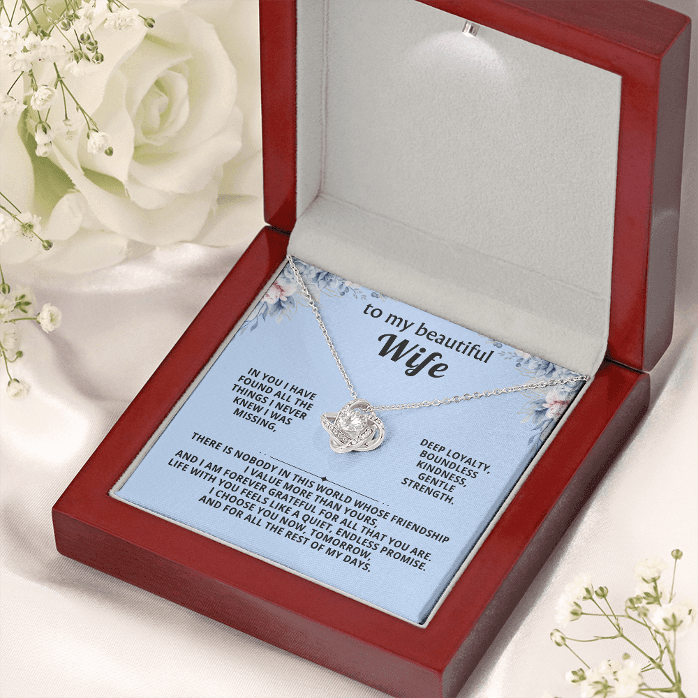 To my beautiful wife - love knot necklace