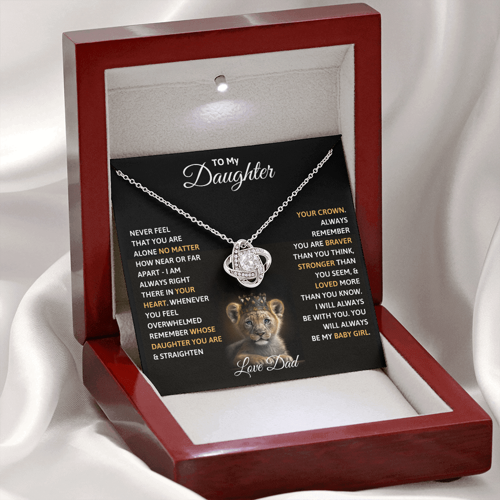 To my Daughter Love Knot necklace from Dad