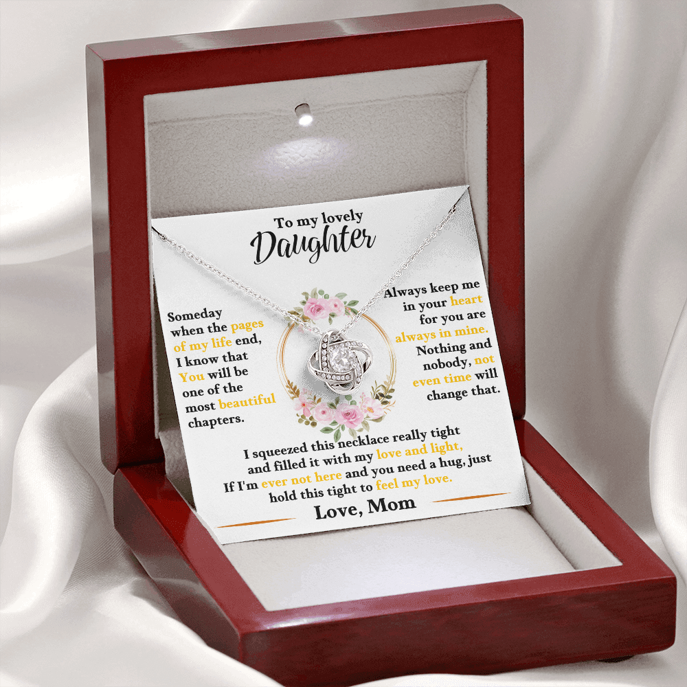 Beautiful Love Knot necklace to daughter, love mom
