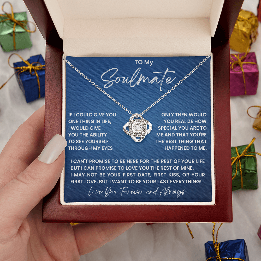 To My Soulmate - love knot necklace
