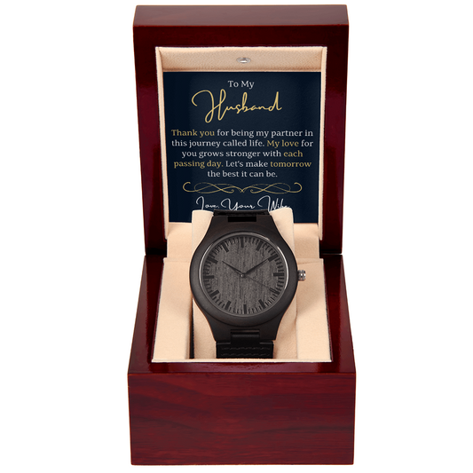 To My Husband - wooden watch
