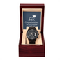 Gratulation gift for son. Black Chronograph Watch