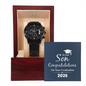 Gratulation gift for son. Black Chronograph Watch