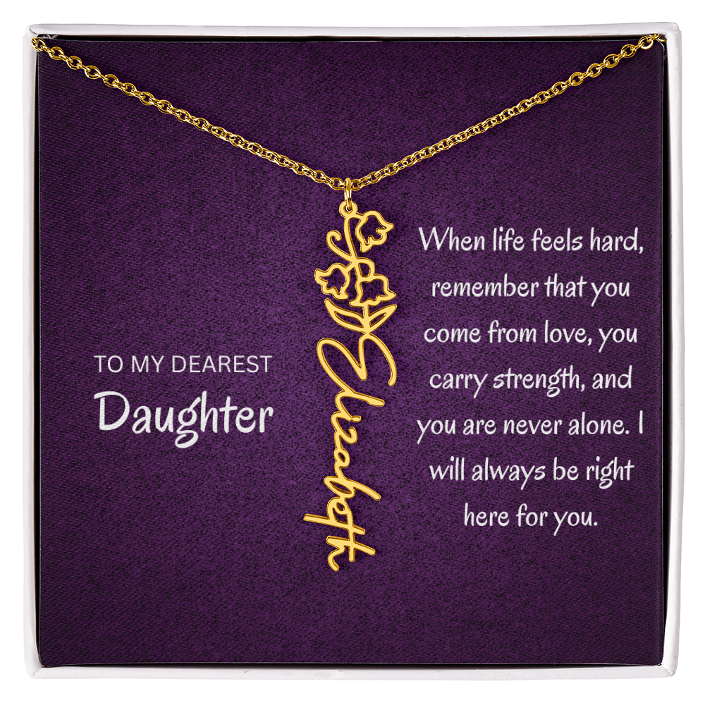 My daughter Name Birth flower necklace