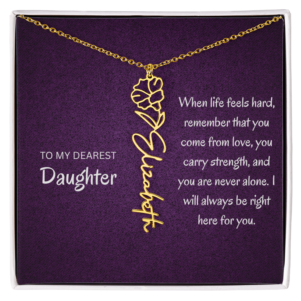 My daughter Name Birth flower necklace