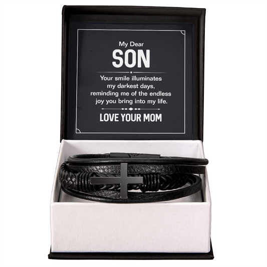 To Son from Mom cross bracelet