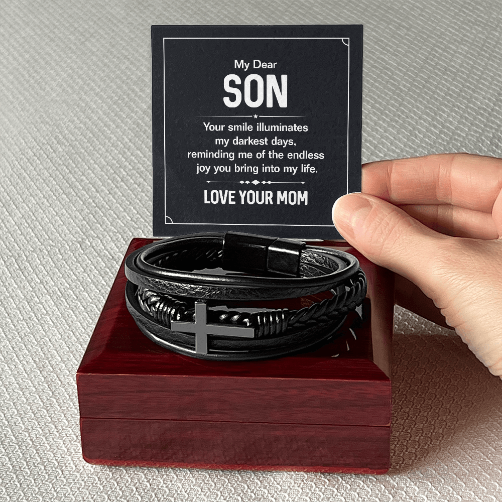 To Son from Mom cross bracelet
