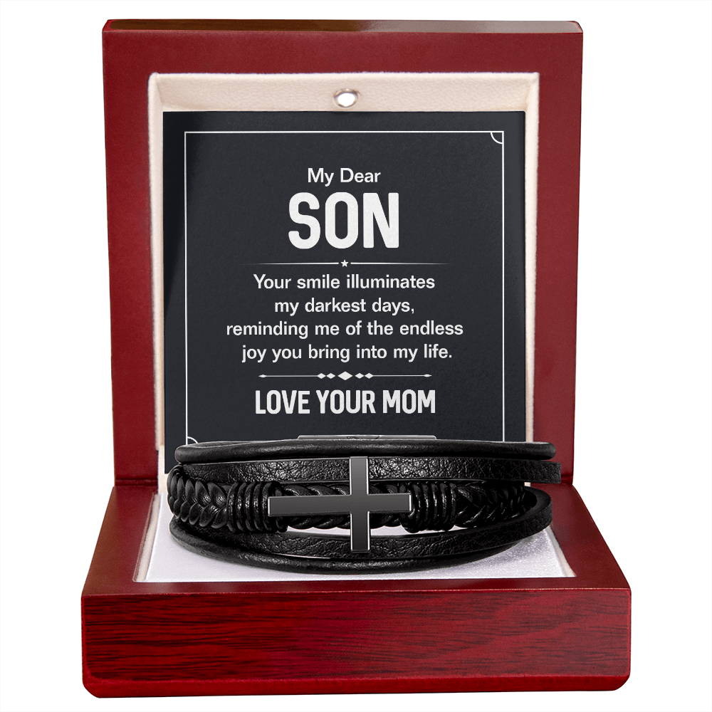 To Son from Mom cross bracelet