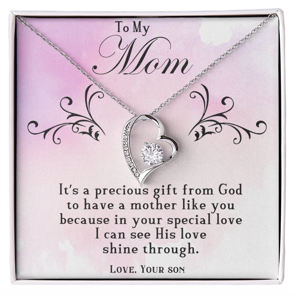 To My Mom Forever love necklace