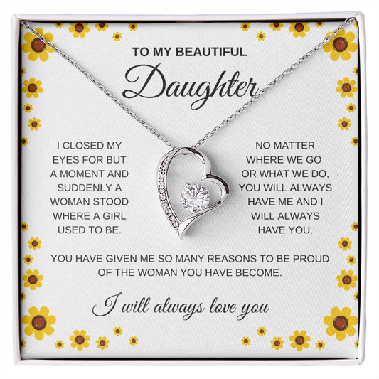 My beautiful daughter forever love necklace