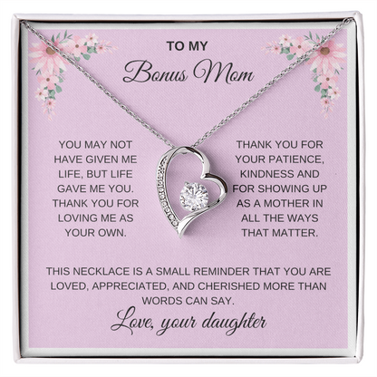 To my Bonus Mom/Step Mom. Forever love necklace