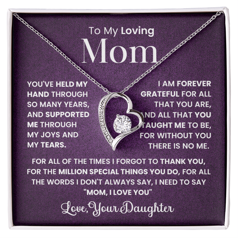 To Mom from Daughter. Forever love necklace