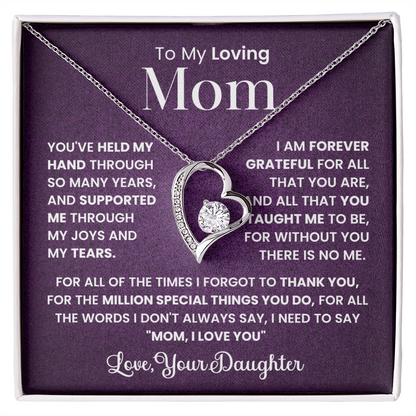 To Mom from Daughter. Forever love necklace