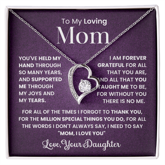 To Mom from Daughter. Forever love necklace