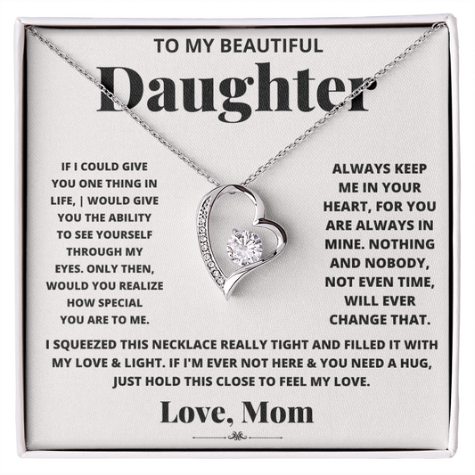 Forever love necklace from mom to daughter