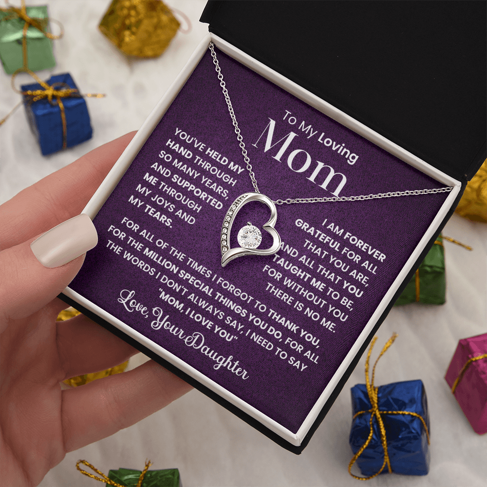 To Mom from Daughter. Forever love necklace