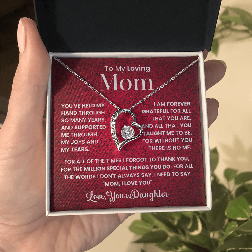 To my loving Mom forever love necklace