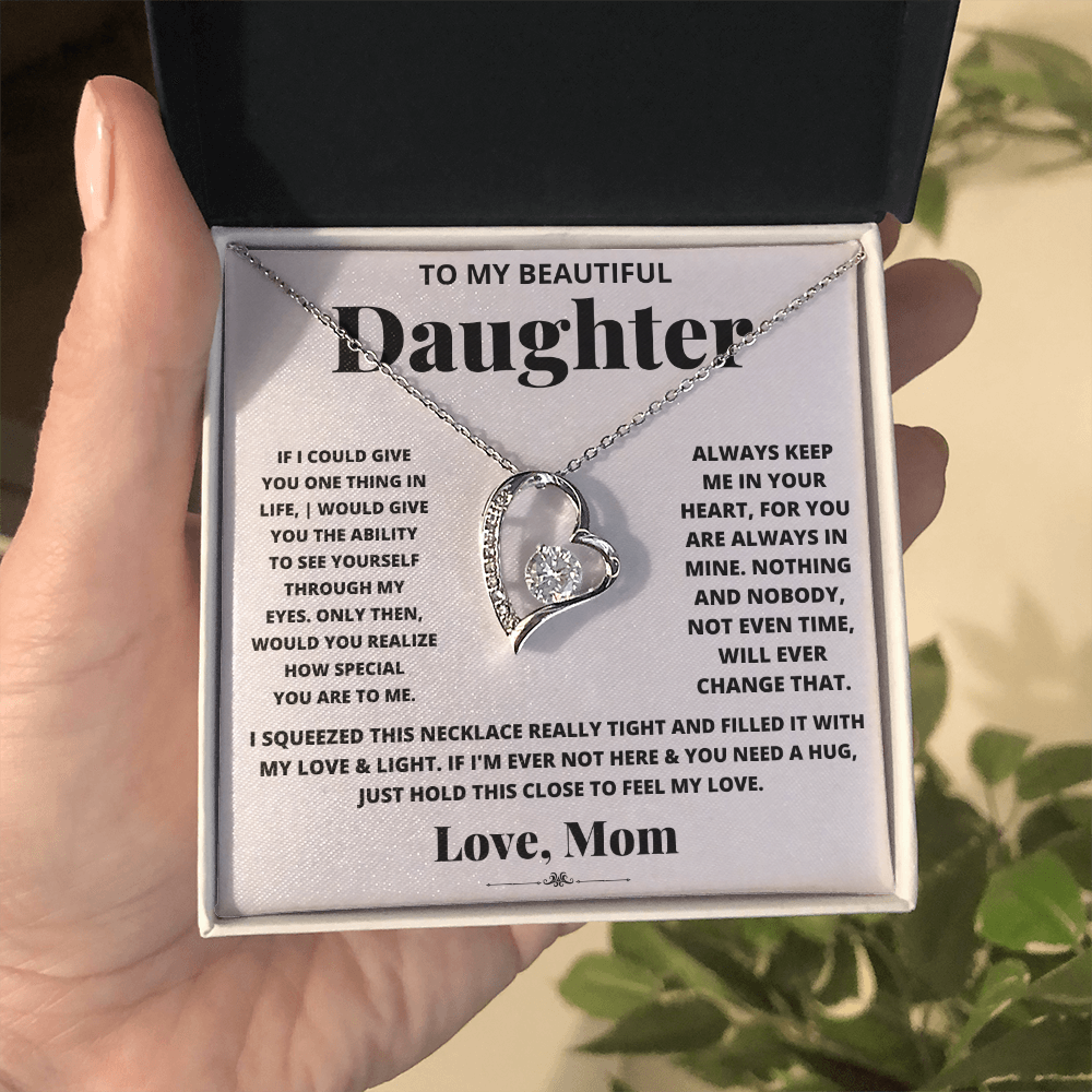 Forever love necklace from mom to daughter