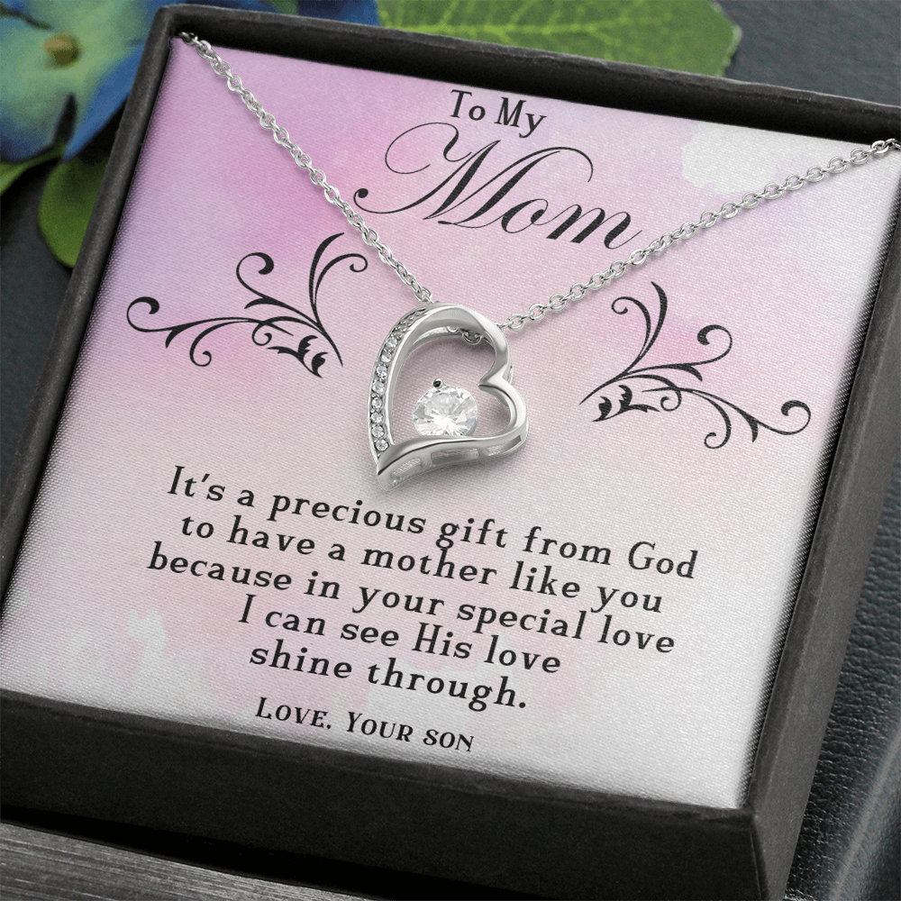 To My Mom Forever love necklace