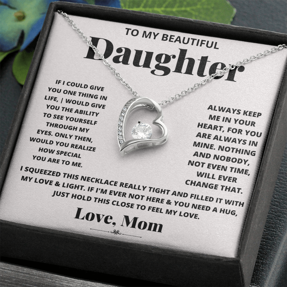 Forever love necklace from mom to daughter