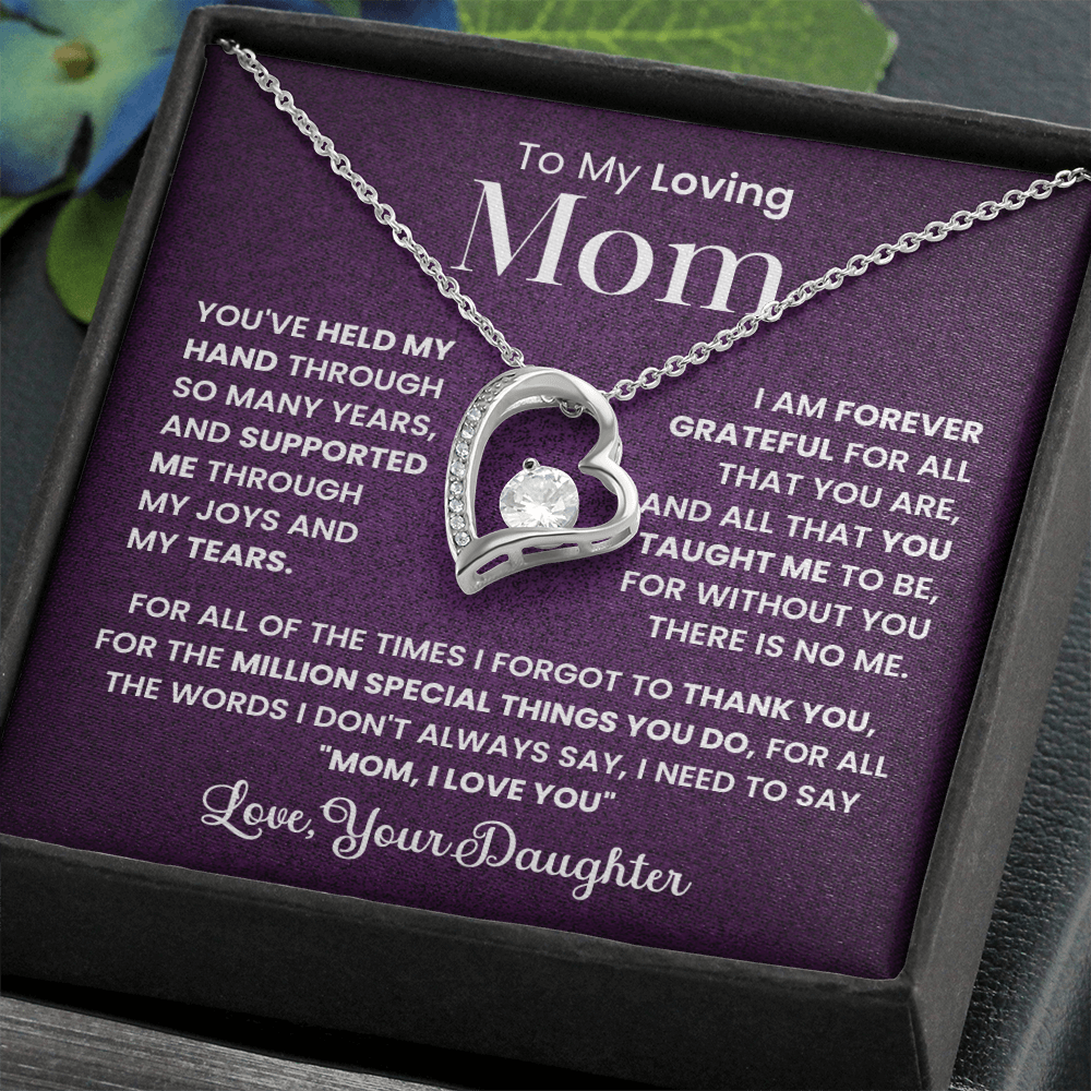 To Mom from Daughter. Forever love necklace