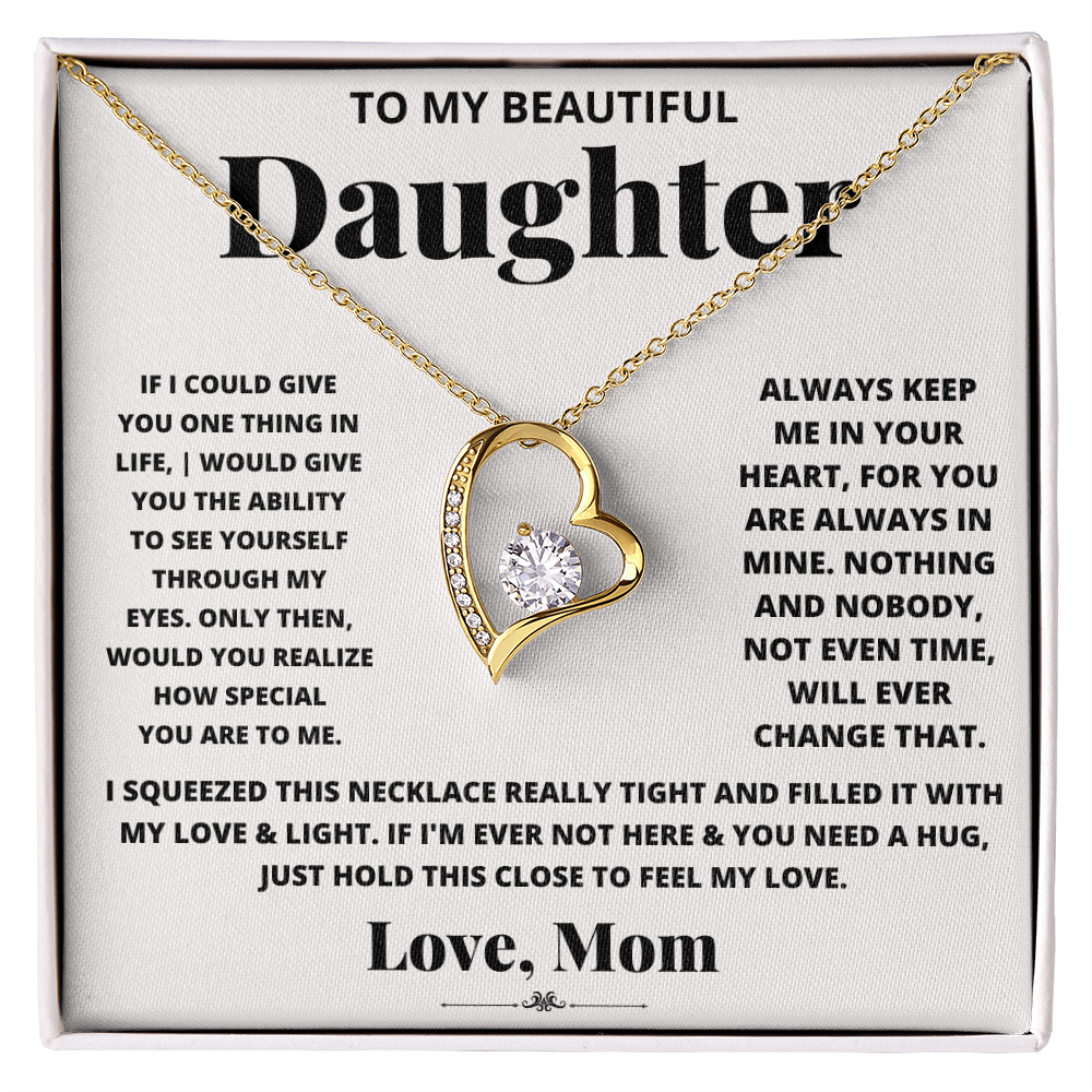 Forever love necklace from mom to daughter