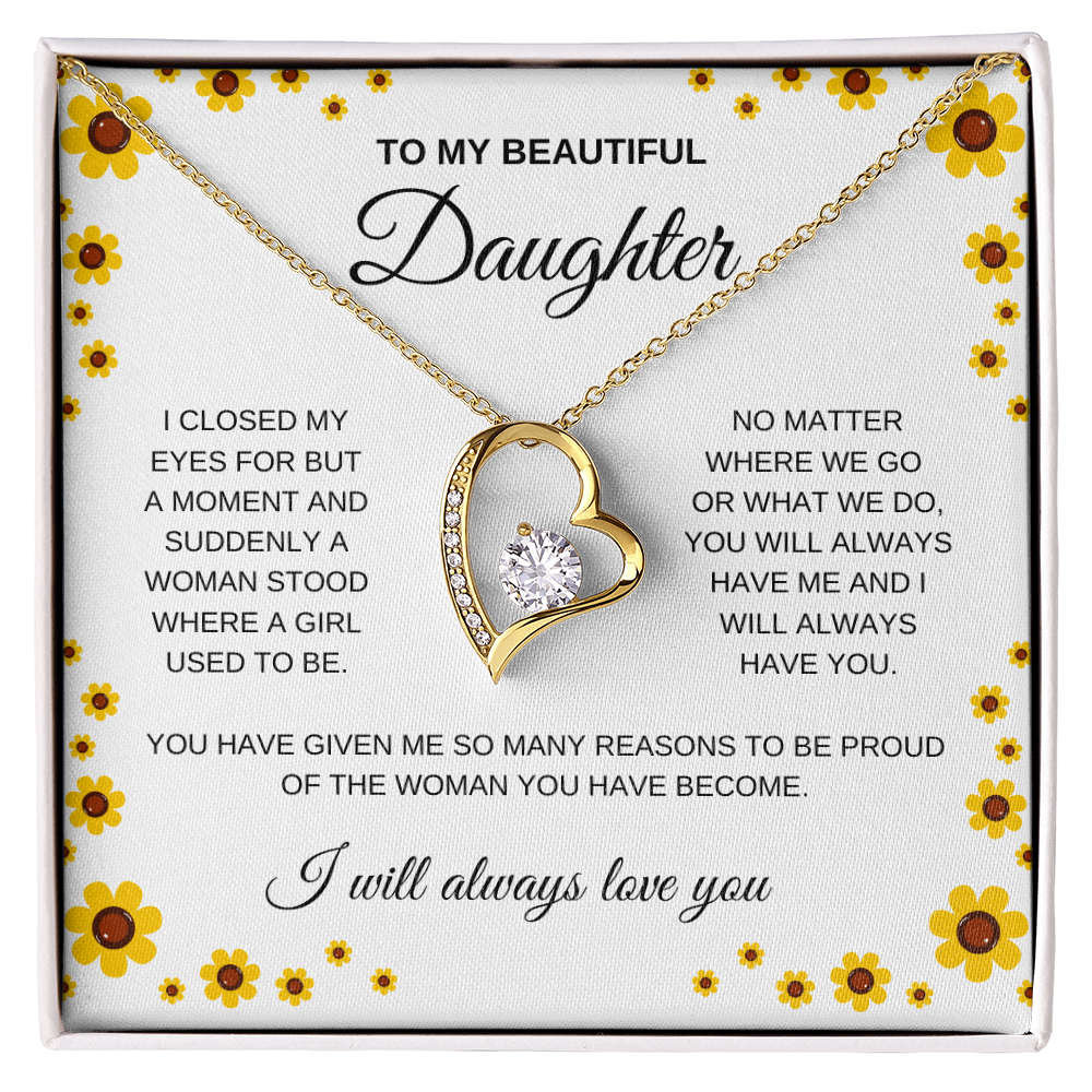 My beautiful daughter forever love necklace