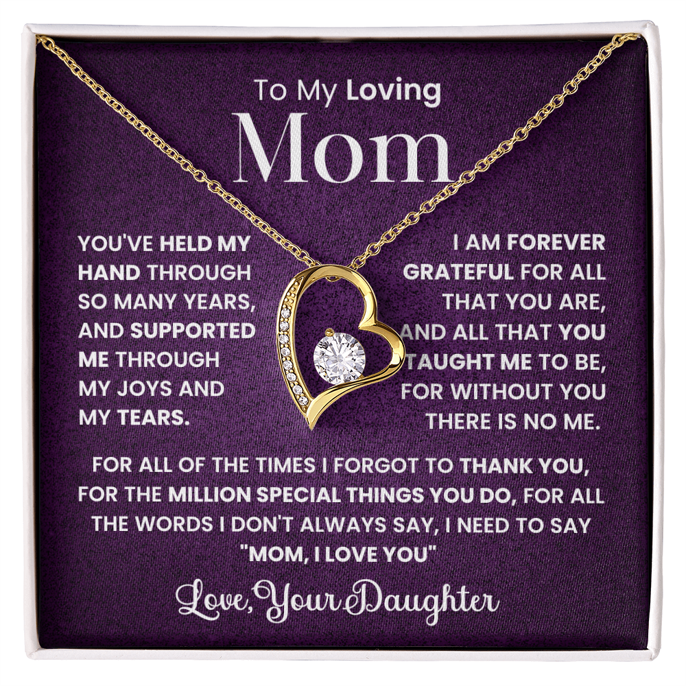 To Mom from Daughter. Forever love necklace