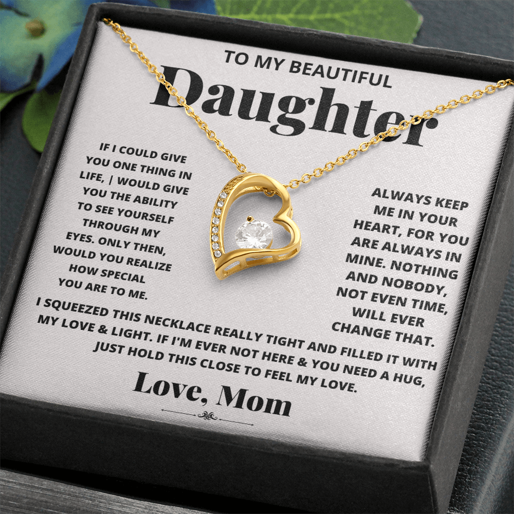 Forever love necklace from mom to daughter