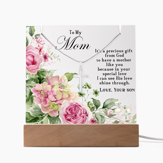 To My Mom cross necklace