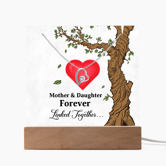 Mother and Daughter acrylic forever love necklace