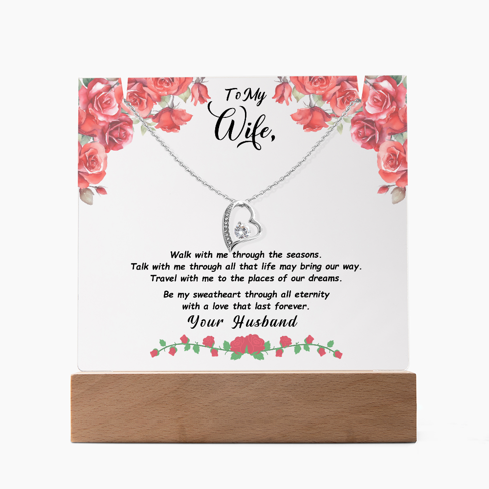 To my wife acrylic with forever love necklace