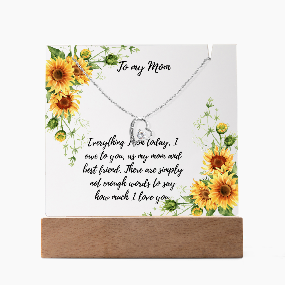 To Mom Acrylic plaque with Forever Love necklace