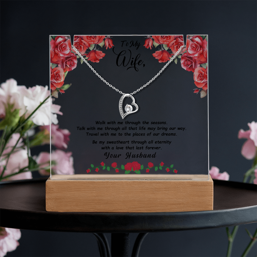 To my wife acrylic with forever love necklace