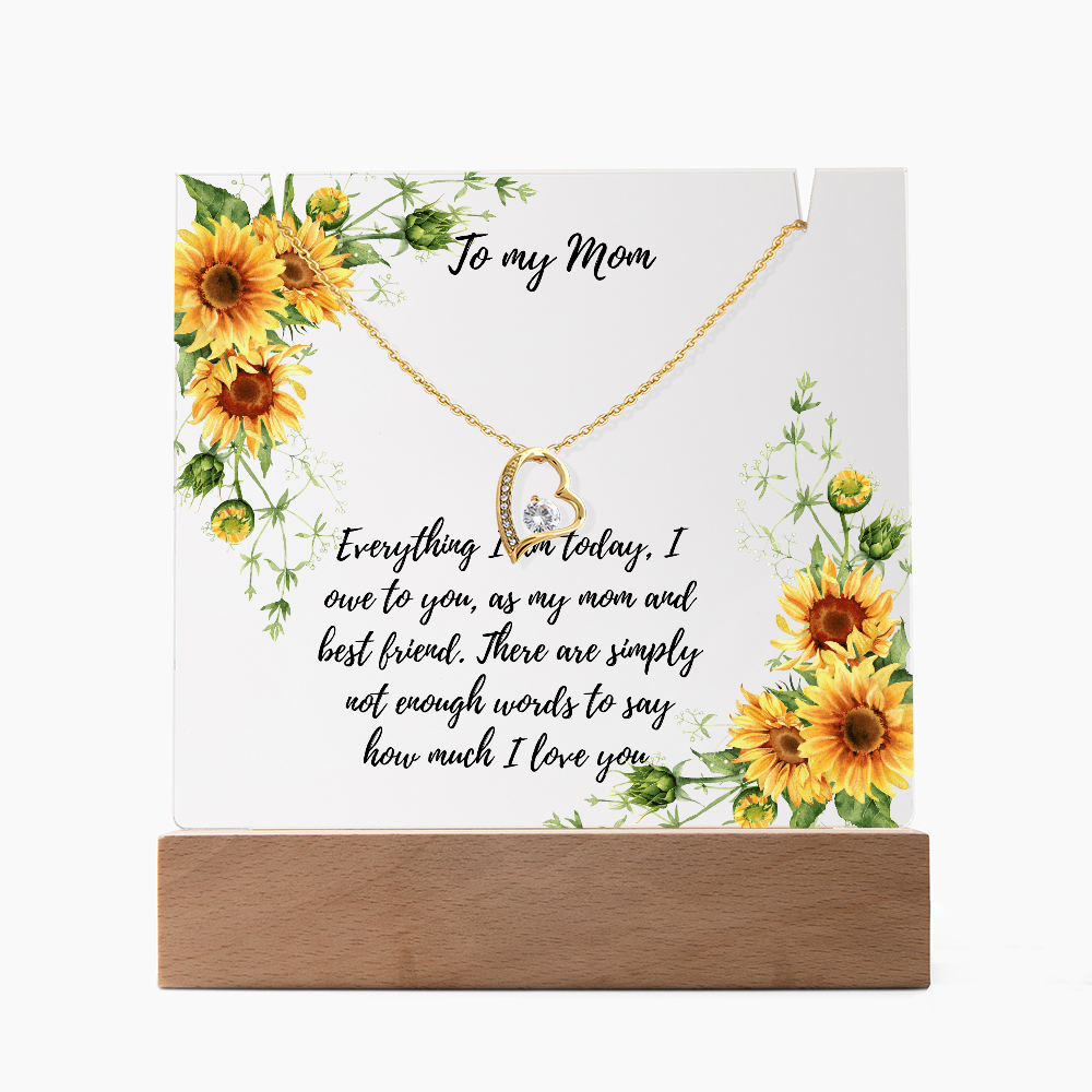 To Mom Acrylic plaque with Forever Love necklace