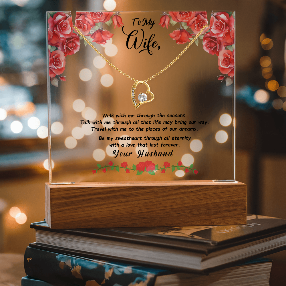 To my wife acrylic with forever love necklace