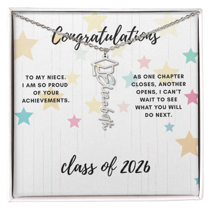 Graduation name necklace gift for niece.