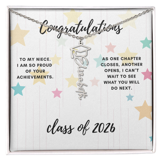 Graduation name necklace gift for niece.